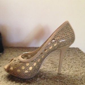 Dior Cannage Mesh Peep Toe Pump